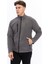 Erkek Polar Ceket Tam Fermuarlı 3 Cepli Gri 4
