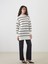 Yeni Sezon Dik Yaka Çizgili Kadın Triko Tunik 2