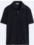 Siyah Düz Polo Yaka Pamuk Karışımlı T-Shirt 1