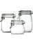 3'lü Set Korken Kavanoz Vakumlu Kilitli Cam Saklama Kavanozu 500ML - 750ML - 1000ML 3