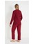 Ercan Gömlek Uzun Kol Pijama Takımı Koyu Bordo 3