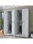 BA163 Geniş Gardırop Elbise Dolabı 4 Kapaklı 2 Raflı 4 Askılı Modüler Dolap Beyaz 1