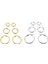 3 Çift Gümüş ve 3 Çift Altın 15MM 20MM 25MM Kadın Paslanmaz Çelik Çember Huggies Küpeler Seti (Yurt Dışından) 1