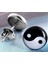 Çift Yuvarlak Pin Sembolü Yin ve Yang 10MM Küpe (Yurt Dışından) 3