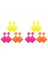 6 Çift 80&#39 Ler Neon Küpe Retro Küpe 80S Kare Damla Dangly Küpeler Kadınlar Için Cosplay Parti Aksesuar (Yurt Dışından) 1
