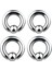 2 Çift Paslanmaz Çelik Esir Boncuk Kulak Yüzleri Çember Bcr Saplamalar Delici Takı Çelik Renk 8g (3 2mm) X16MM &amp 4g (5mm) X16MM (Yurt Dışından) 1