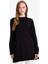 Regular Fit Bisiklet Yaka Yırtmaçlı Basic Düz Triko Kazak Tunik 3