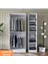 BA164 Gardırop Elbise Dolabı 3 Kapaklı 6 Raflı 2 Askılı Modüler Dolap Beyaz 4