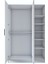 BA164 Gardırop Elbise Dolabı 3 Kapaklı 6 Raflı 2 Askılı Modüler Dolap Beyaz 5