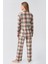 Termal Uzun Kollu Düğmeli Ekose Desenli Esnek Yumuşak Dokulu Pijama Takım 18221 5