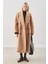 Kruvaze Yün Palto Sütlü Kahve 1