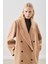 Kruvaze Yün Palto Sütlü Kahve 6