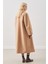 Kruvaze Yün Palto Sütlü Kahve 8