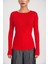 Kırmızı Yapıştırma Taş Detaylı Triko Bluz 28887 2