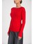 Kırmızı Yapıştırma Taş Detaylı Triko Bluz 28887 3
