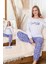 Kadın Leopar Desen Suprem Pijama Takımı 0456 MOR01 2