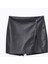Yeni Sezon Beli Fermuarlı Deri Görünümlü Kadın Şort Etek 5