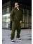 Haki Kapüşonlu Kargo Cepli Erkek Eşofman Takımı E7342 2