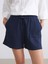 Yeni Sezon Beli Lastikli Dokulu Müslin Kadın Şort 3