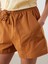 Yeni Sezon Beli Lastikli Keten Karışımlı Kadın Şort 3