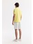 Erkek Sarı Kıvrılmaz Polo Yaka %100 Pamuk Basic Regular Fit T-Shirt B001032 4