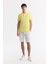 Erkek Sarı Kıvrılmaz Polo Yaka %100 Pamuk Basic Regular Fit T-Shirt B001032 5