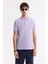 Erkek Lila Kıvrılmaz Polo Yaka %100 Pamuk Basic Regular Fit T-Shirt B001032 5