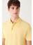 Erkek Sarı Basic Pamuklu Polo Yaka T-shirt E001004 2