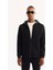 Erkek Siyah Kapüşonlu Yaka Fermuarlı Pamuklu Bi-Stretch Regular Fit Sweatshirt A52Y1270 1