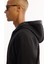 Erkek Siyah Kapüşonlu Yaka Fermuarlı Pamuklu Bi-Stretch Regular Fit Sweatshirt A52Y1270 4