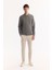 Erkek Koyu Gri Polo Yaka Pamuklu Basic Slim Fit Sweatshirt B001080 5
