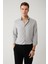 Erkek Gri Alttan Britli Yaka Kolay Ütülenebilir Slim Fit Gömlek A41Y2043 3