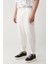 Erkek Beyaz Klasik Bel Pileli Baggy Fit Örme Pantolon A41Y3075 4