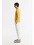Erkek Sarı Kapüşonlu Pamuklu Baskılı Elastan Regular Fit Sweatshirt A42Y1324 3