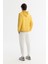 Erkek Sarı Kapüşonlu Pamuklu Baskılı Elastan Regular Fit Sweatshirt A42Y1324 4
