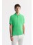 Erkek Yeşil Kıvrılmaz Polo Yaka %100 Pamuk Basic Regular Fit T-Shirt B001032 1