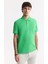 Erkek Yeşil Kıvrılmaz Polo Yaka %100 Pamuk Basic Regular Fit T-Shirt B001032 5