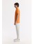 Erkek Turuncu Kıvrılmaz Polo Yaka %100 Pamuk Basic Regular Fit T-Shirt B001032 3