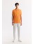 Erkek Turuncu Kıvrılmaz Polo Yaka %100 Pamuk Basic Regular Fit T-Shirt B001032 5