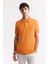 Erkek Turuncu Kıvrılmaz Polo Yaka %100 Pamuk Basic Regular Fit T-Shirt B001032 6
