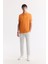 Erkek Turuncu Kıvrılmaz Polo Yaka %100 Pamuk Basic Regular Fit T-Shirt B001032 7