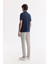 Erkek Lacivert Kıvrılmaz Polo Yaka %100 Pamuk Basic Regular Fit T-Shirt B001032 4