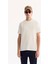 Erkek Ekru Bisiklet Yaka Viskon Karışımlı Bi-Stretch Baskılı Regular Fit T-Shirt A52Y1018 1