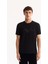 Erkek Siyah Bisiklet Yaka Viskon Karışımlı Bi-Stretch Baskılı Regular Fit T-Shirt A52Y1016 1