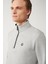 Erkek Gri Dik Yaka Fermuarlı 3 İplik Şardonlu Regular Fit Sweatshirt E001020 2