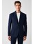 Erkek Lacivert Astarsız Mono Yaka Çift Yırtmaç Örme A32Y4005 3