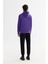 Erkek Mor Kapüşonlu Pamuklu Baskılı Elastan Regular Fit Sweatshirt A42Y1324 4