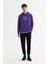 Erkek Mor Kapüşonlu Pamuklu Baskılı Elastan Regular Fit Sweatshirt A42Y1324 5