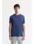 Erkek İndigo Bisiklet Yaka Bi-Stretch Soft Touch Basic Regular Fit T-Shirt B001031 1