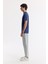 Erkek İndigo Bisiklet Yaka Bi-Stretch Soft Touch Basic Regular Fit T-Shirt B001031 3